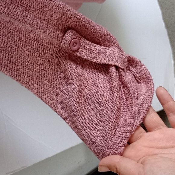 Large - Pink Rose - Loose Fitted Open Cardigan - Mauve/Light Pink - Soft… - Picture 5 of 10